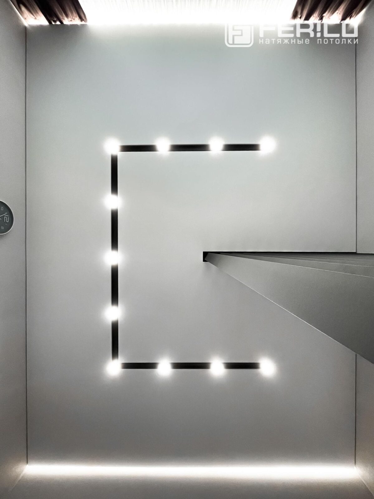 Натяжной потолок в интерьере, пример работы Zerura Studio